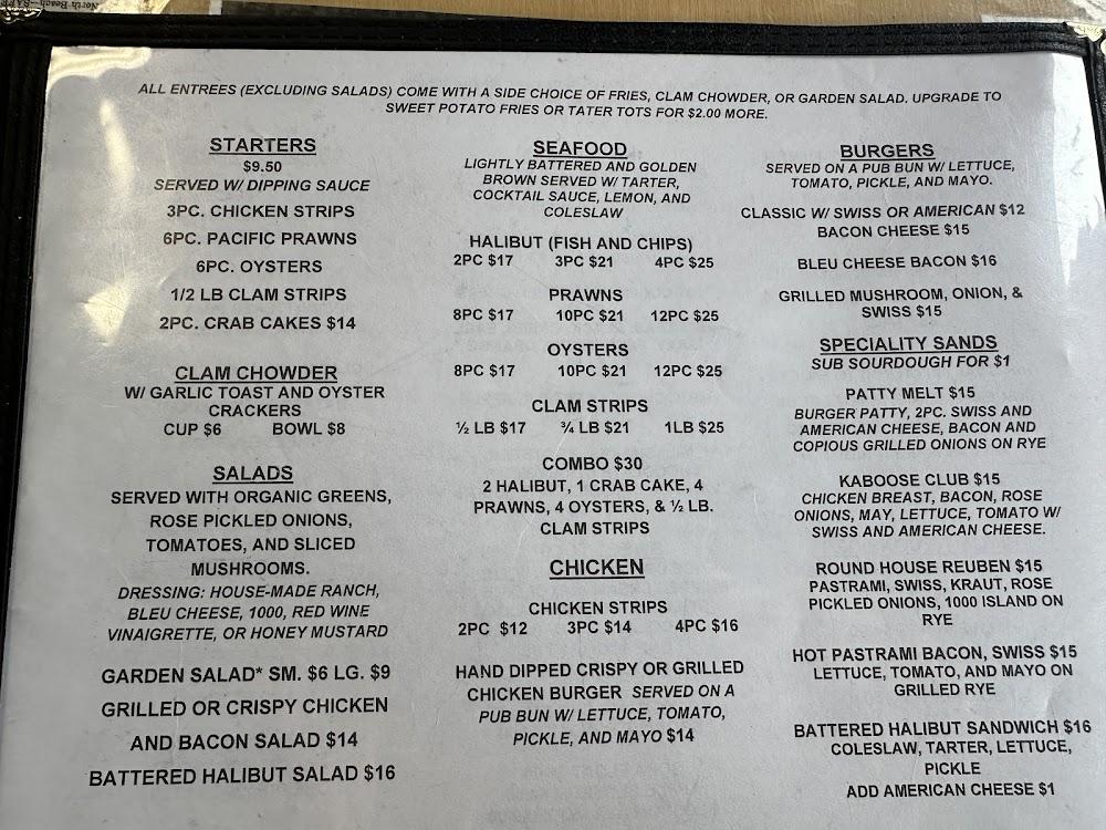 Loose Kaboose Diner Menu
